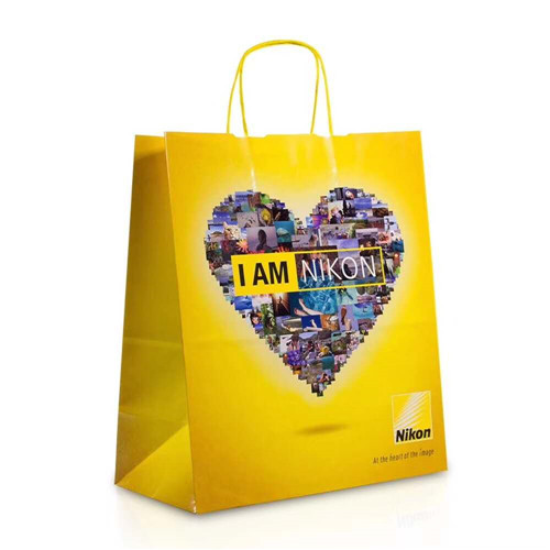 Kraft Gift Shopping Paper Bag With Ribbon Handles