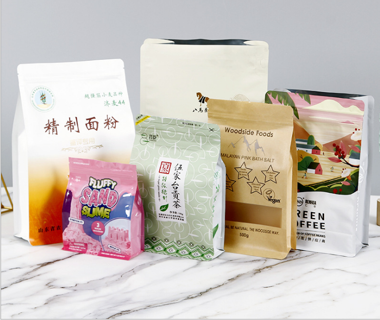 High quality customizable snack bag Sealed nut bags Food bag 8 Side tea bag 