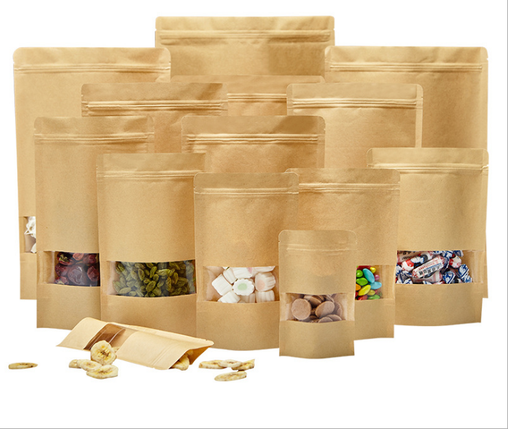 High quality kraft customizable snack paper bag Sealed nut bags Food bag tea bag Coffee bean bag