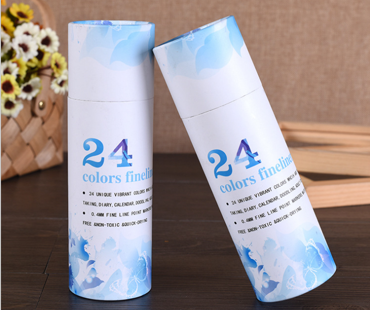 Ivory board paper tube  Biodegradable gradient color printing paper packaging