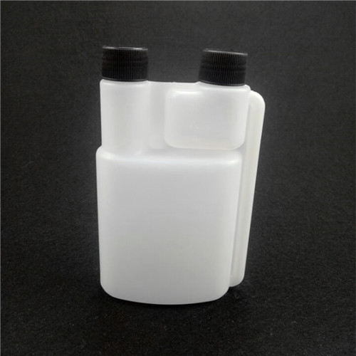 300ml Double neck clear plastic bottle  Fuel additive dispenser twin neck bottle with screw cap