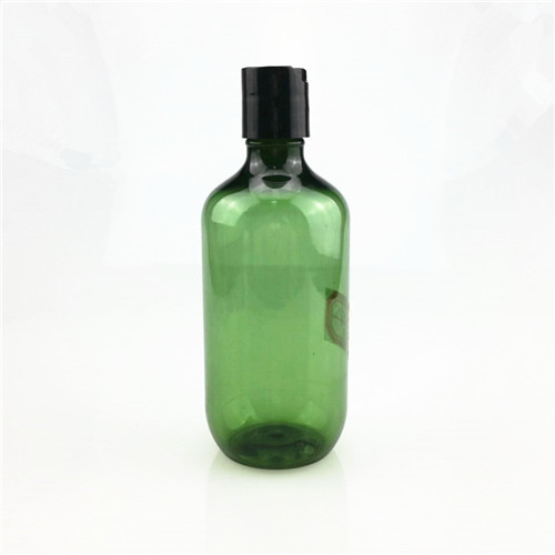 10 oz.High Clarity Round Transparent Green Shampoo Bottle with 24/410 Neck