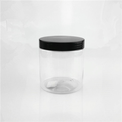 16 oz Clear Jar with Black 89/400 Cap Transparent plastic food jar PET Mask can