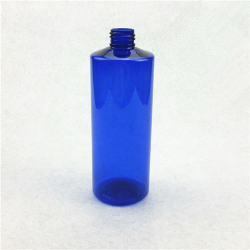 12 oz Blue PET Cylinder Bottle with 24410 Neck High quality plastic shampoo bottle 