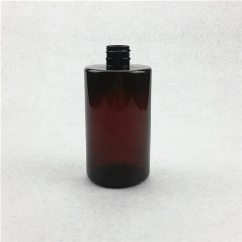 High Quality 10 oz Amber PET Cylinder Shampoo Bottle with 24410 Neck