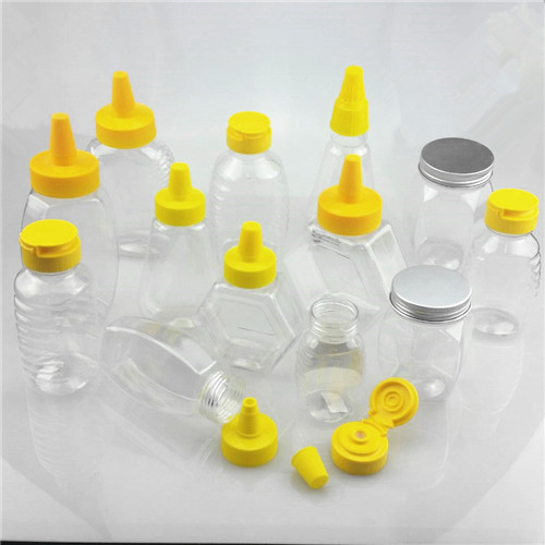 Food Grade 500g PET plastic Honey Bottle with flip top silicone cap