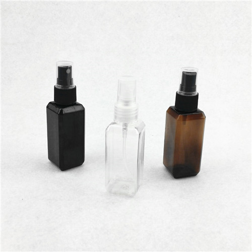 2 oz Black PET Square Bottle with 20410 Neck