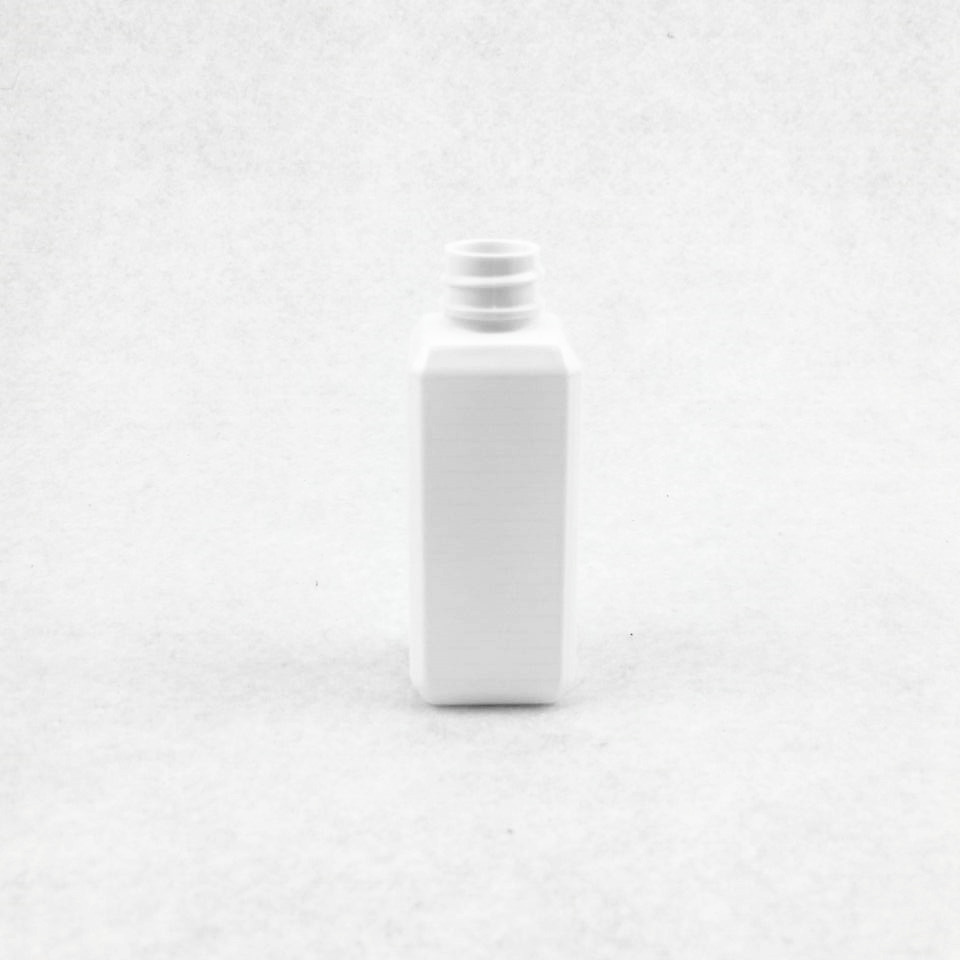 2 oz White PET Square Bottle with 20410 Neck White translucent lotion bottle