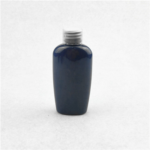 60ml Plastic PET Bottle with 20410 Neck  Smooth shiny blue shampoo bottle with transparent cap