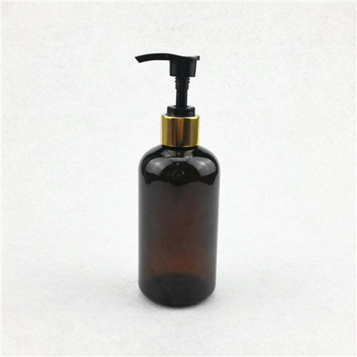 High quality 250ml  Amber Boston Round Bottle with 24410 Neck PET plastic bottle for liquid medicine Cosmetic bottle