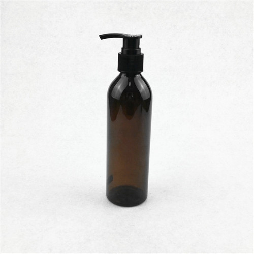 250ml  Plastic Amber Round Bottle with Pump  Shampoo bottle personal care bottle