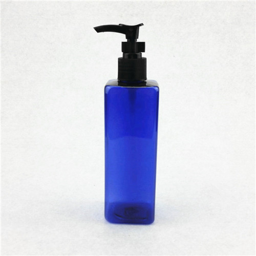250ml Plastic Square Bottle with 24410 Neck plastic shampoo bottle blue transparent lotion bottle person care bottle