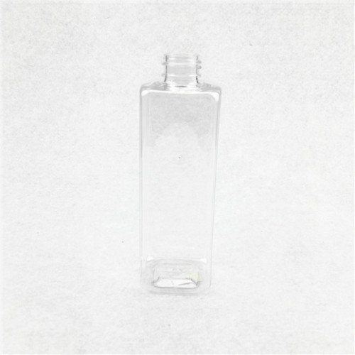 250ml Plastic Clear Square Bottle with 24410 Neck PET transparent lotion bottle  
