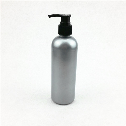 High quality 10 oz PET Grey Cosmo Round Bottle with 24410 Neck Shampoo bottle with black pump sprayer 