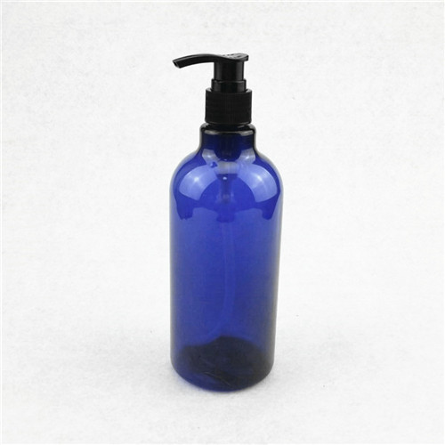 500ml Blue Long Neck PET Plastic Round Bottle with 24mm Pump High Quality Shampoo bottle lotion bottle person care bottle