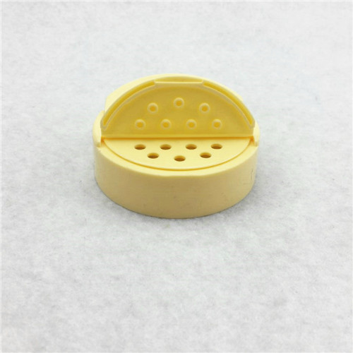 63mm Yellow Double Flapper Cap With Pressure Sensitive Liner  PP spice sifter cap