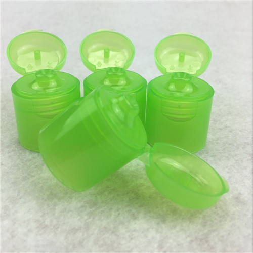 24mm Green Flip top cap for shampoo bottle Screw the round flip cap