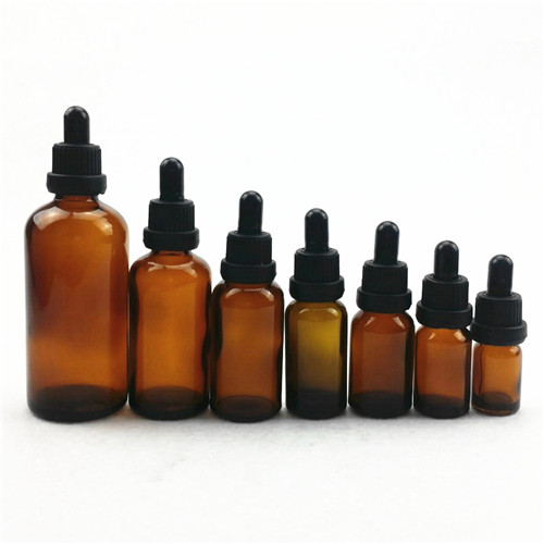 5ml 10ml15ml 20ml 30ml 50ml 100ml hot selling amber essential oil glass dropper liquid bottle