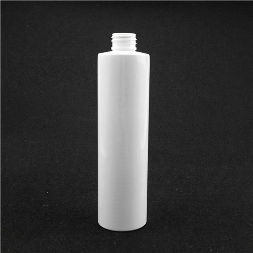 300ml shampoo empty bottles cosmetic  PET white flat shoulder lotion bottle with screw cap