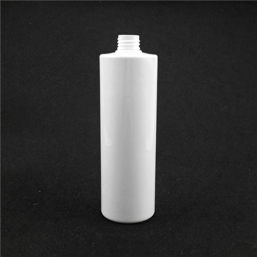 15 oz White PET Plastic Bottle with Disc Cap White cylinder flat shoulder shampoo bottle lotion bottle