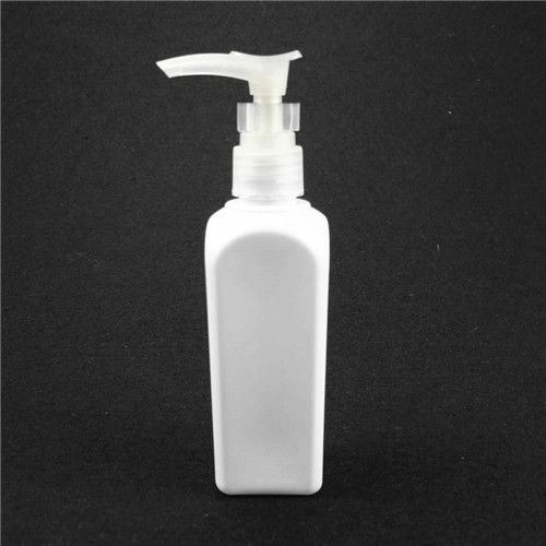 100ml Plastic PET White Square Bottle  Lotion bottle with press pump