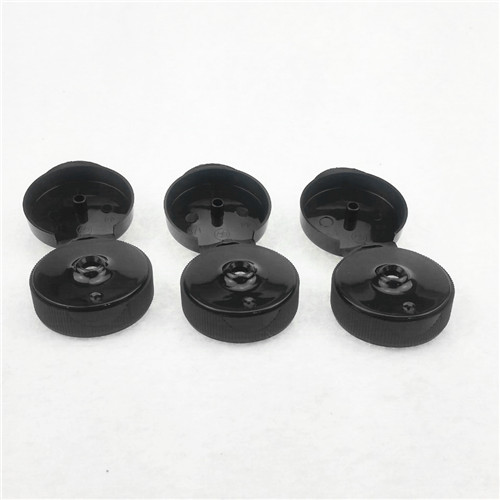 38mm plastic flip top cap  Shampoo hand cream PP black cap  screw filp cap