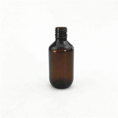 150ml plastic amber PET boston round bottle with lotion press pump