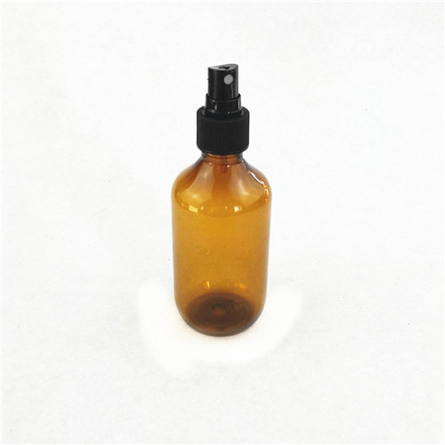 200ml plastic PET essential oil bottle  amber round bottle with sprayer pump