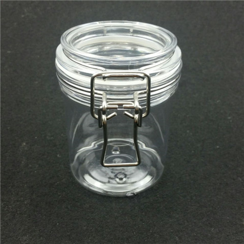 250ml Plastic Bath Salt Wire Bale Jars With Hinged Lids  Transparent honey jar nut jar mask jar