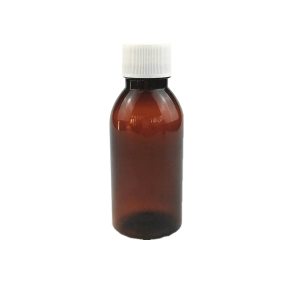 100ml Amber Plastic PET Syrup Bottle Medicine Bottle