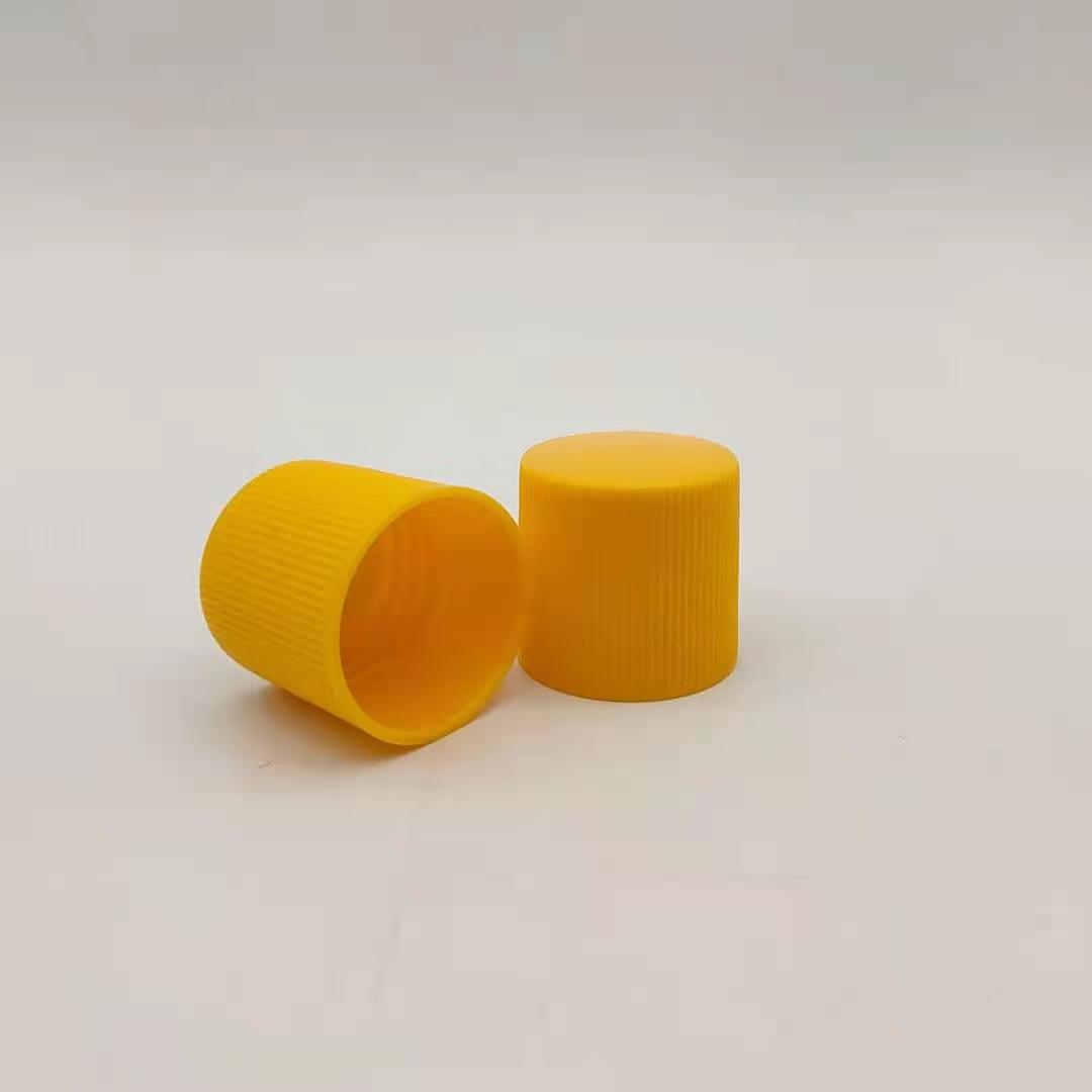 24mm PP 塑料罗纹盖 黄色旋拧盖 化妆品盖 个人护理瓶瓶盖 消毒水盖