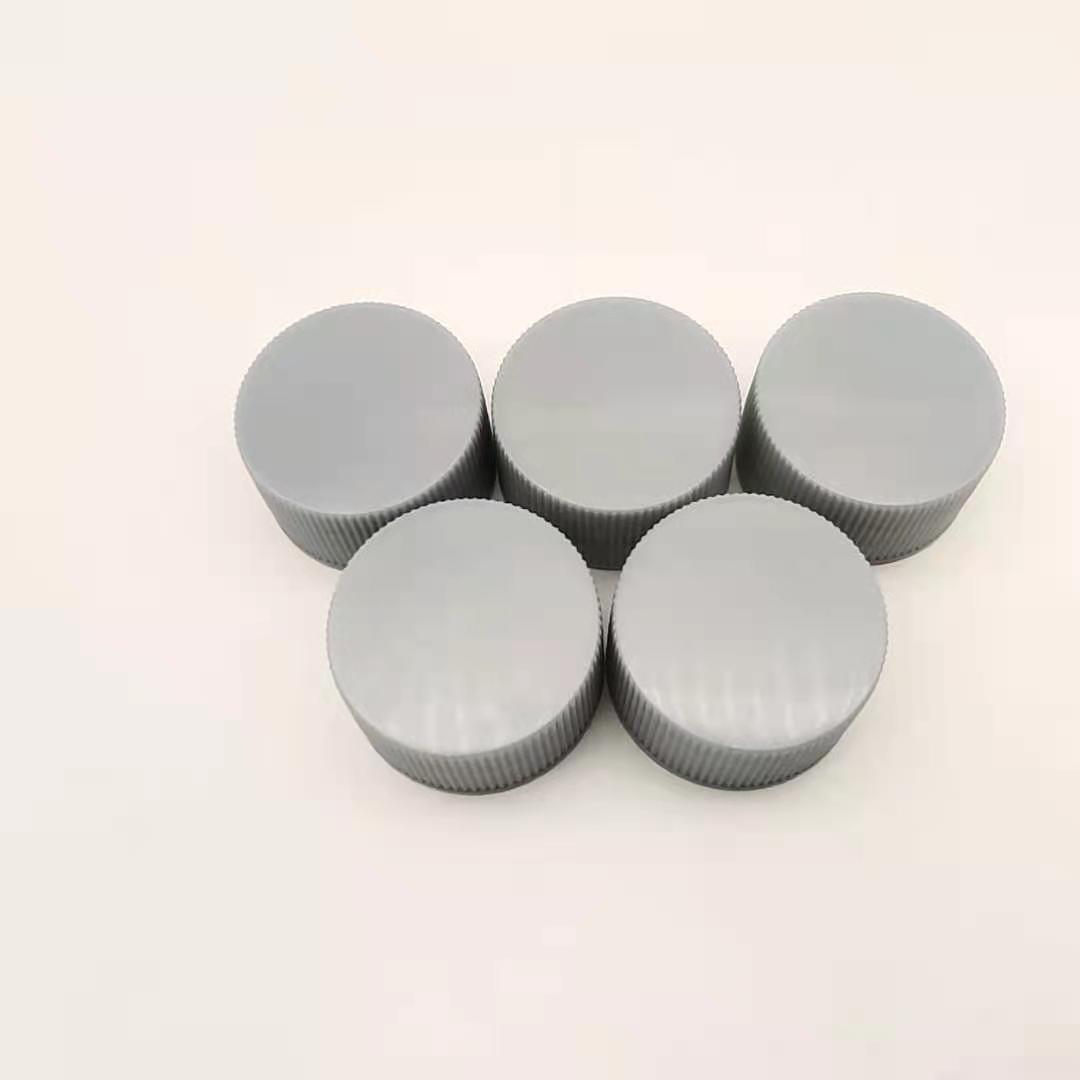 28mm Grey Ribbed Screw Cap  PP shampoo cover cosmetic bottle cap