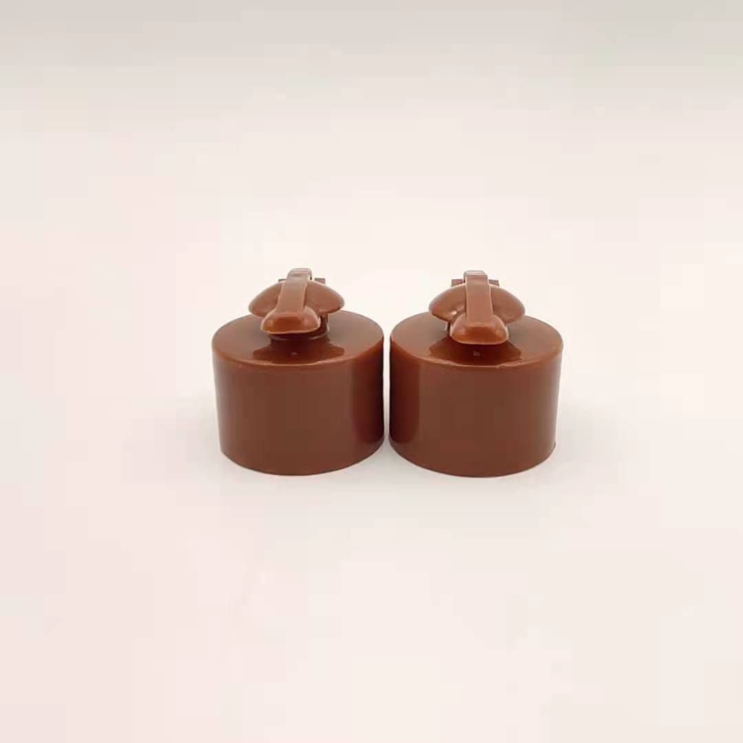 24mm Butterfly flip lid PP brown dispensing flip top cap screw the flip lid Cosmetic lotion cap