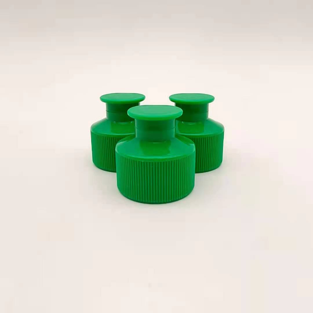 28mm塑料翻盖 乳液瓶盖PP绿色洗发水盖