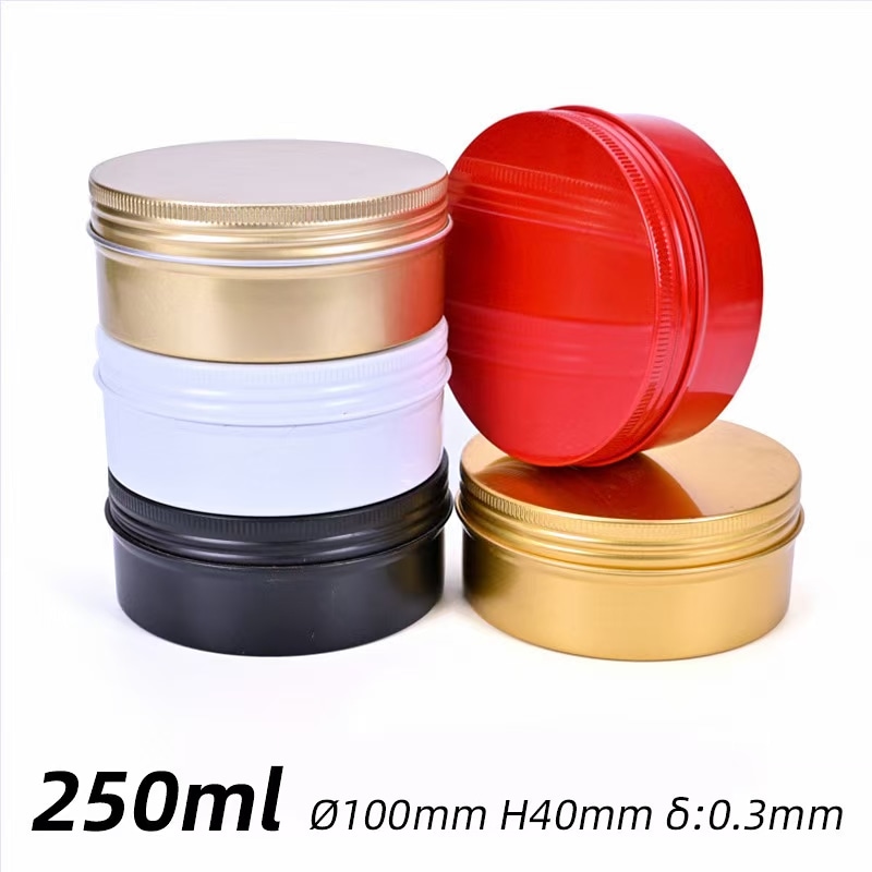 250ml aluminum cosmetic jar gift can candy box Aluminum tin cans round jar