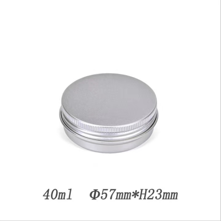 40ml sliver gift box cosmetic aluminum tin cans Round jars  Flat Tins With Rolled Edge Covers