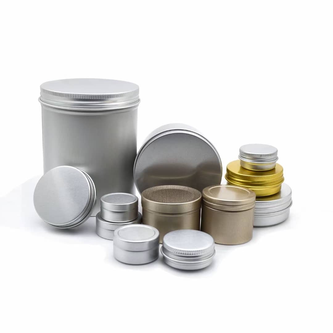 80ml Round Aluminum Cosmetic  tin   aluminum jar with screw lid  aluminum gift can silver candy cans