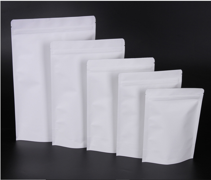 白牛皮纸密封袋自立糖果袋坚果铝箔包装袋