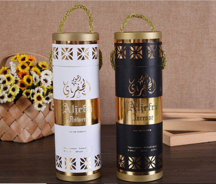 Customized cylinder gilding tea paper tube Hand-held gift boxes Hollow cylinder food paper cans
