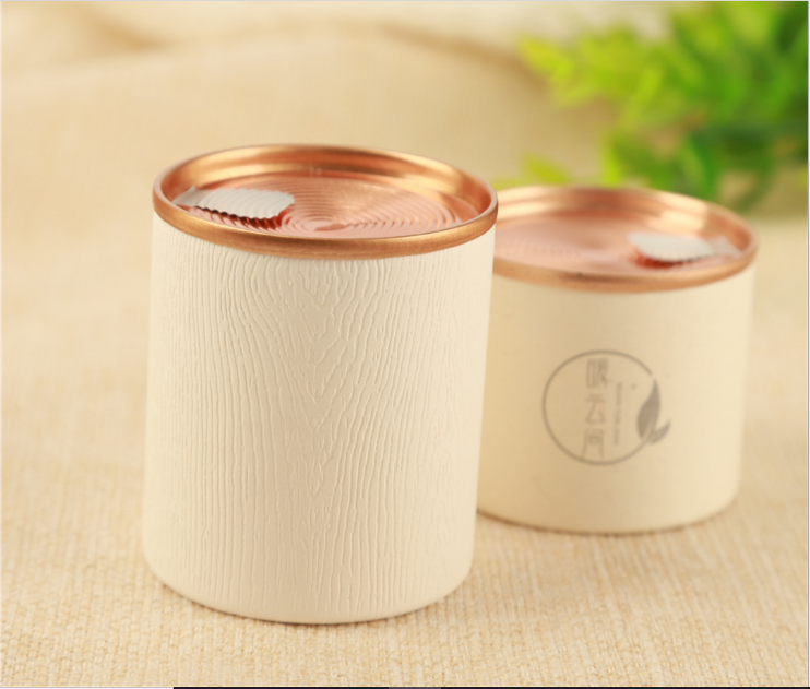 牛皮纸罐密封罐便携茶叶罐小茶环保纸罐配易撕马口铁盖
