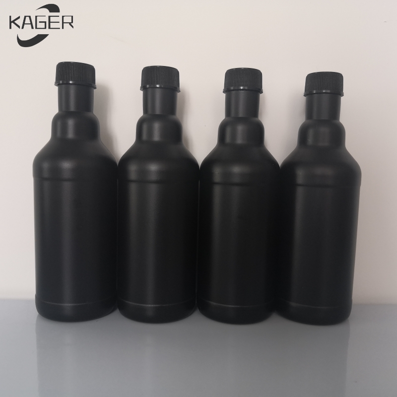 450mL Plastic long neck fuel additive bottle HDPE engine oil bottle with black screw cap